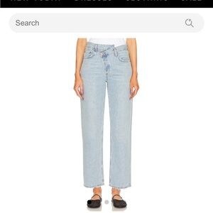 Agolde criss cross denim straight leg